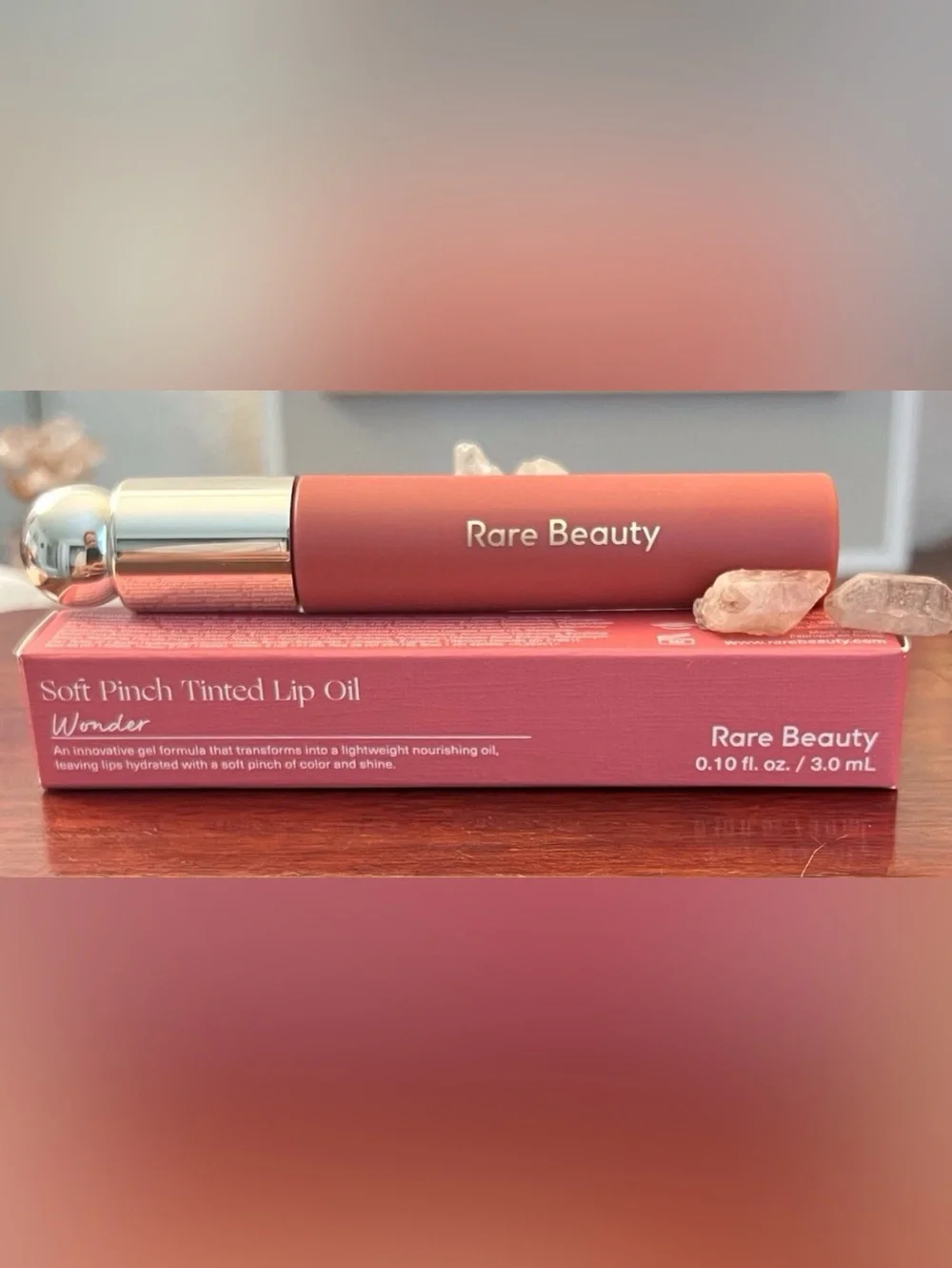 Lip Stain by Rare Beauty in Wonder ~Soft Pinch Tinted Lip Oil~ made in Korea
